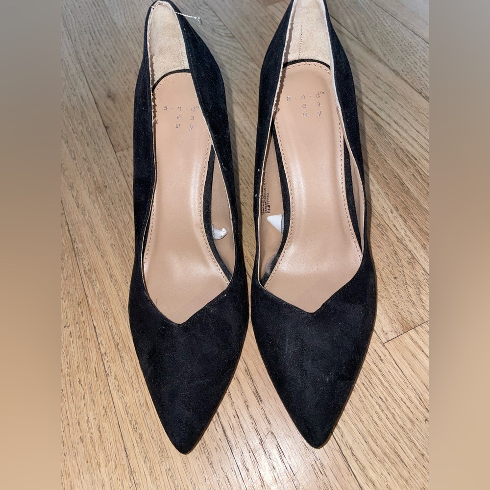 A New Day black suede heels, never worn!